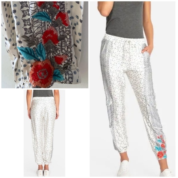 Easy Times Floral Joggers - Light Heather Grey - 3X - Plus